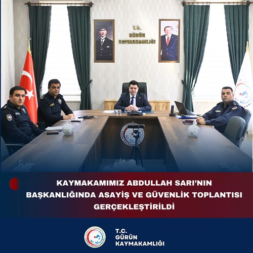 İlçemizde huzur ve güven ortamının sağlanması kapsamında bölgemizde devam eden çalışmalar değerlendirildi.